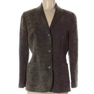 Saks Fifth Avenue jacket 8p 8 p black tan blazer quiet luxury old money classic